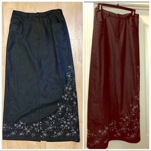 🧣⛄️Winter favorite! Eddie Bauer wool blend skirt. Embroidery detail. Fab+boots!